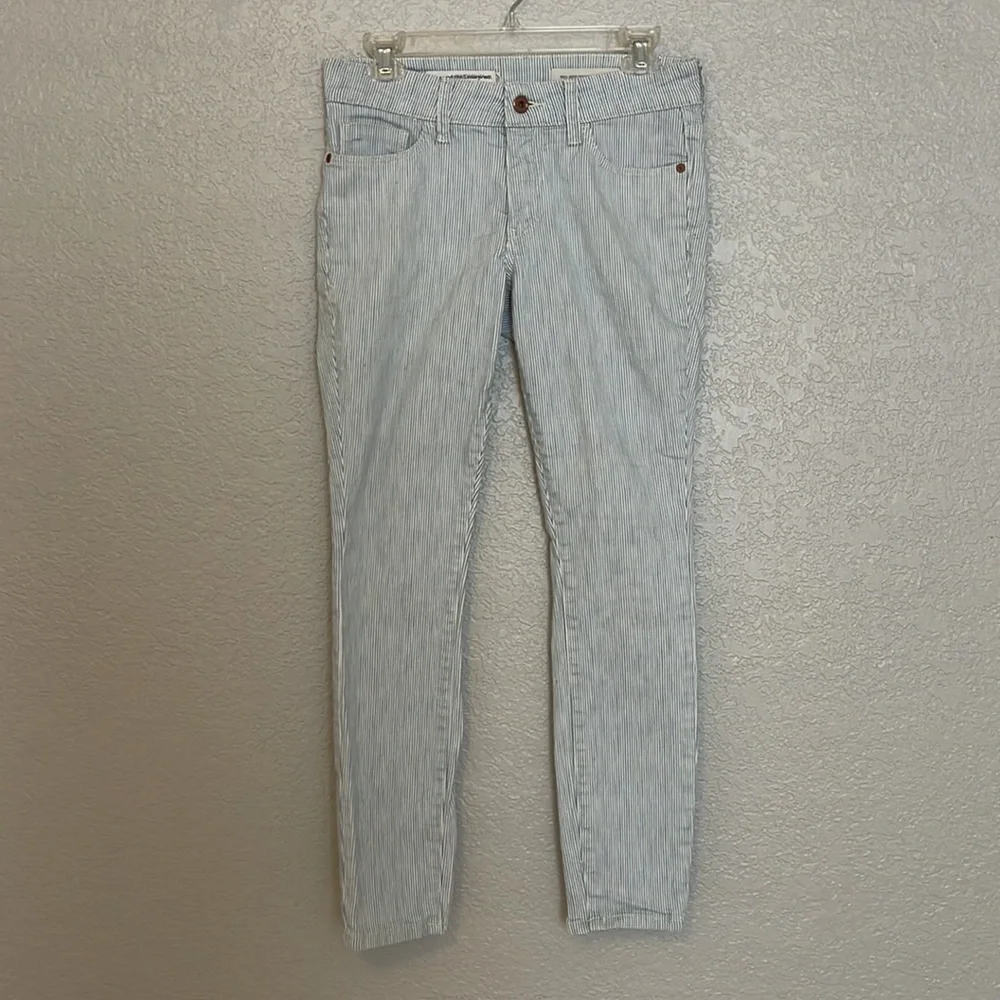Anthro Pilcro and the Letterpress Striped Mid Rise Skinny Jeans Sz 27 - Picture 2 of 7